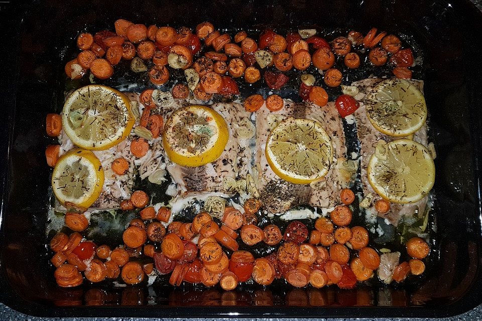 Lachs aus dem Backofen