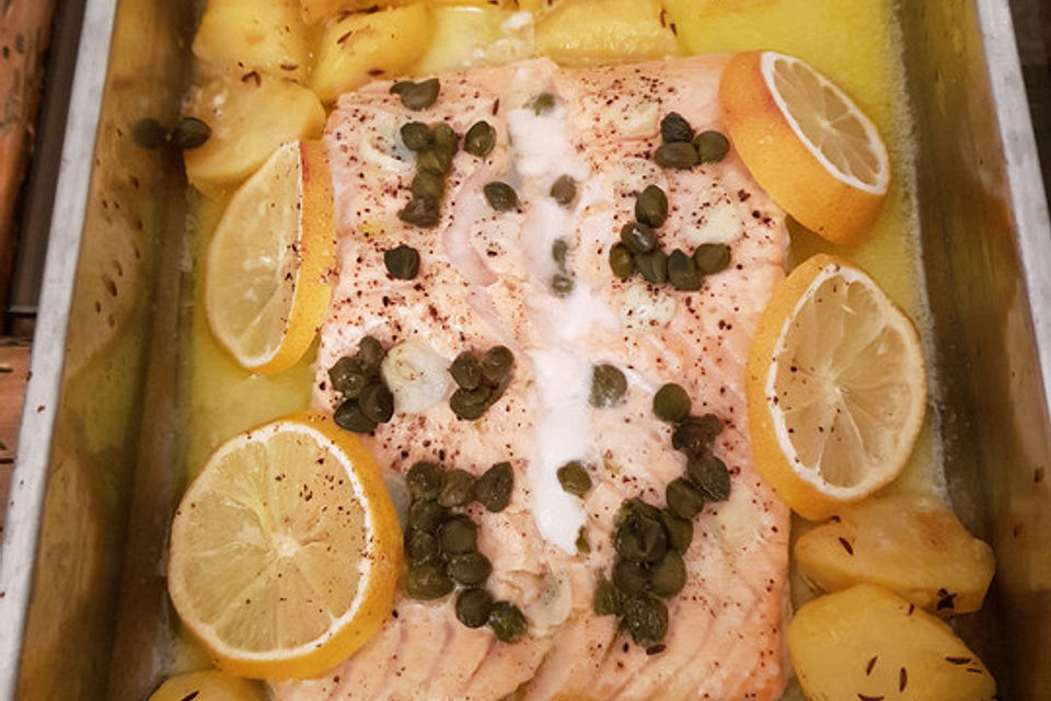 Lachs aus dem Backofen