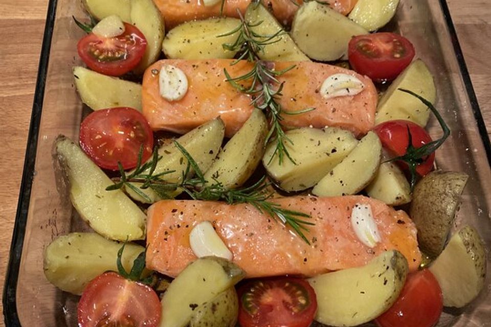 Lachs aus dem Backofen