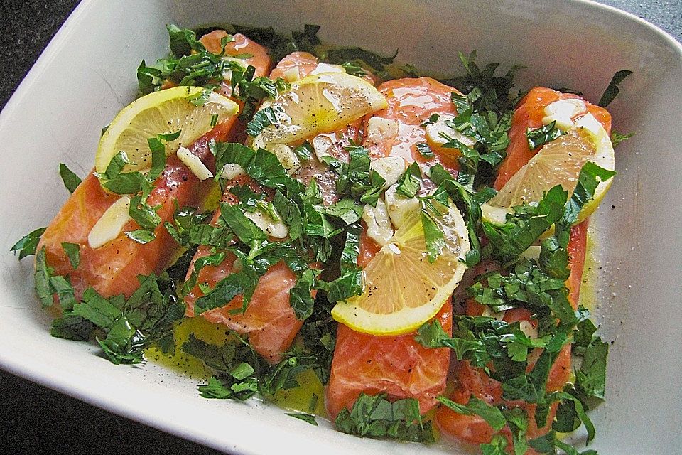 Lachs aus dem Backofen