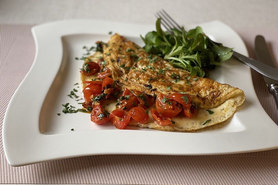 Leichtes Tomaten-Omelette