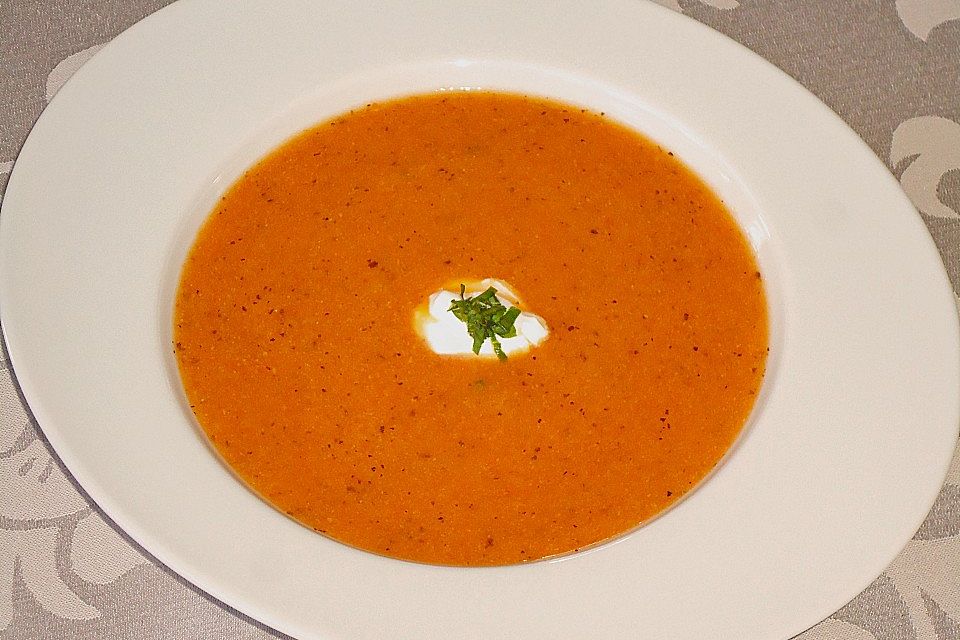 Äußerst feine Tomatencremesuppe