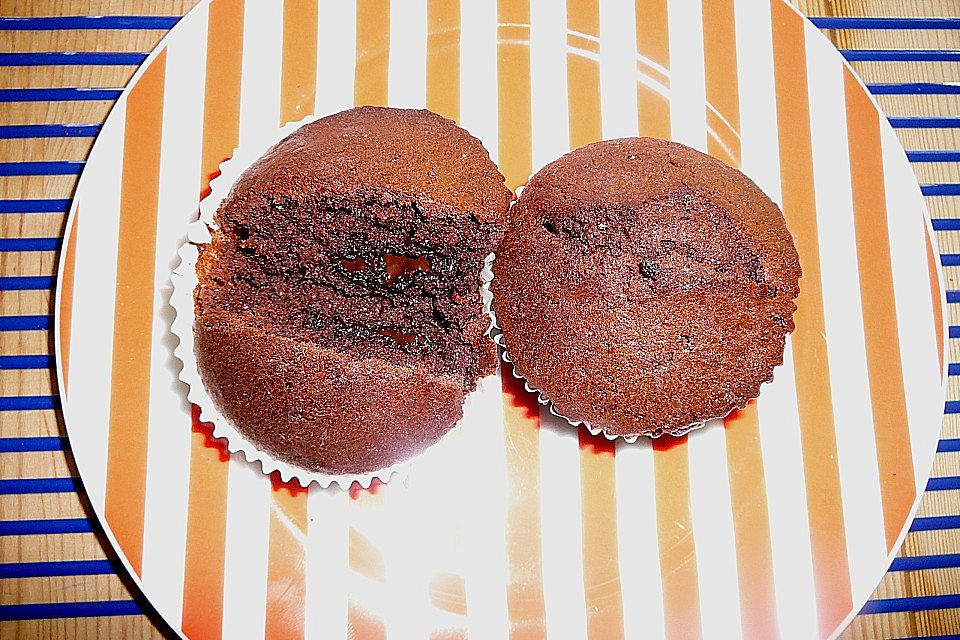 Schokoladenmuffin mit flüssiger Schokomitte