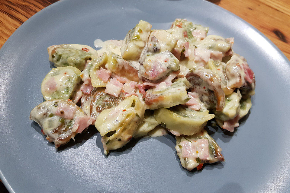 Überbackene Maultaschen mit Schmelzkäse