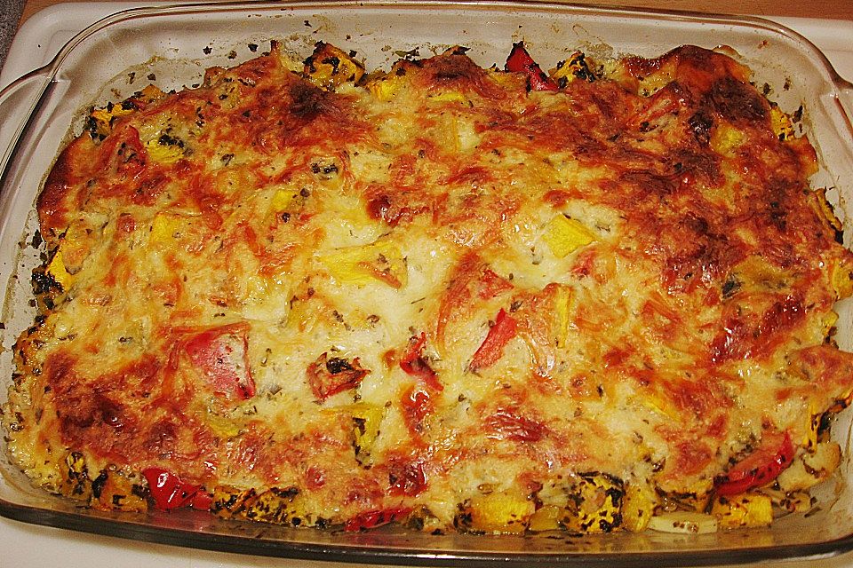 Kürbis-Paprika-Gratin