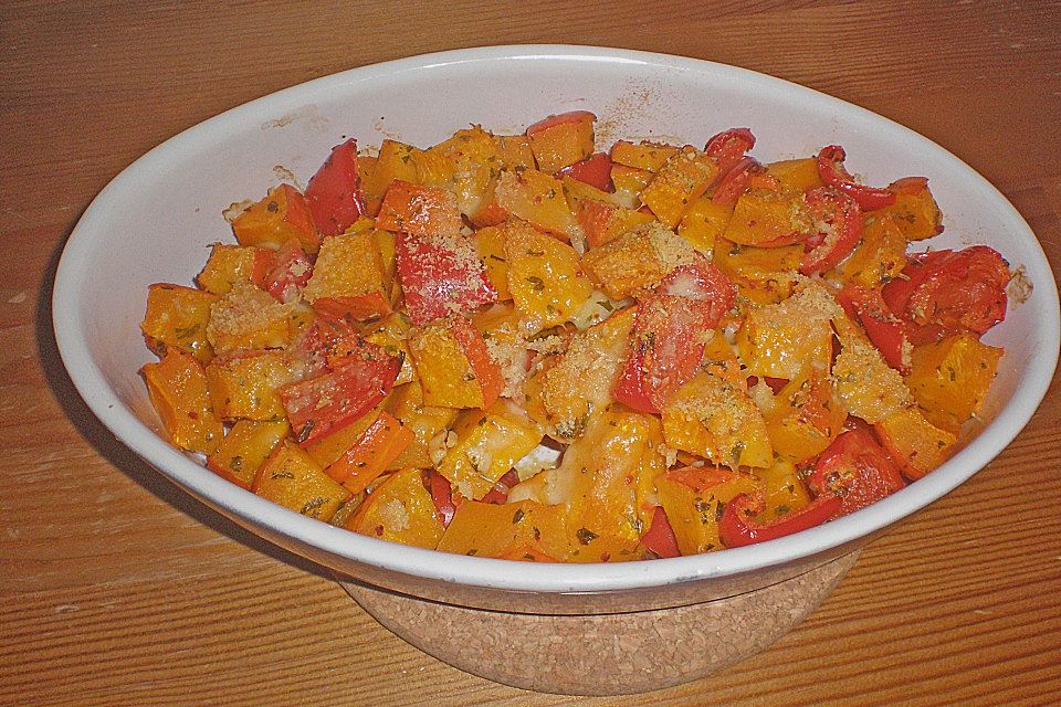 Kürbis-Paprika-Gratin