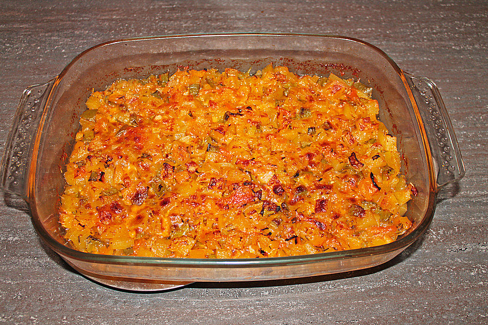 Kürbis-Paprika-Gratin