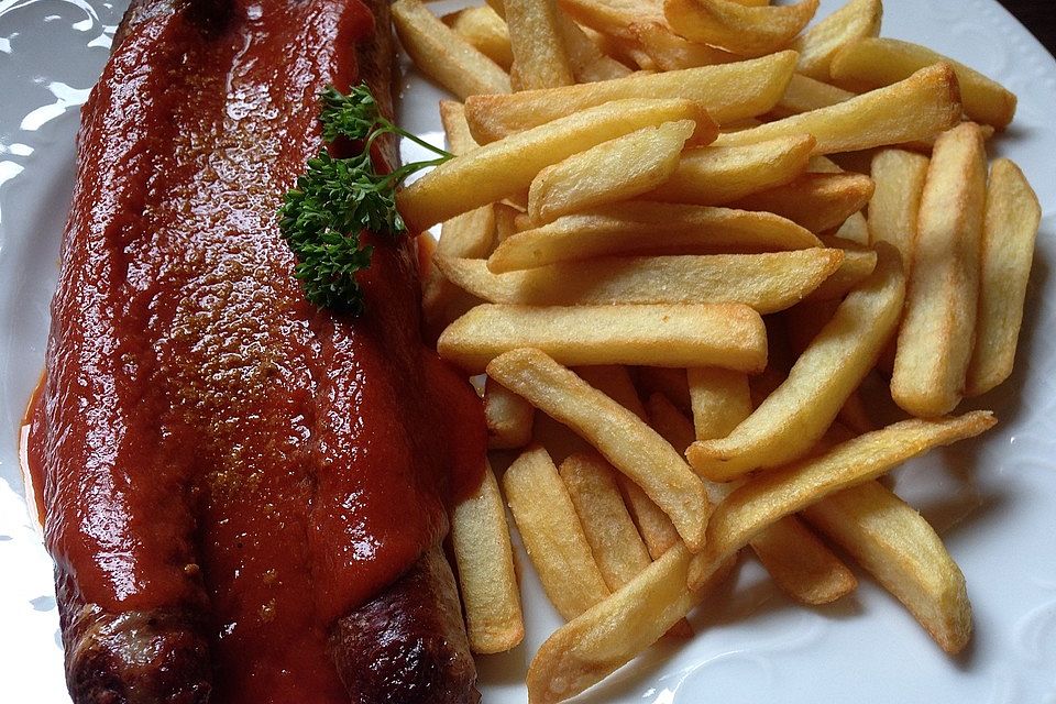 Currywurst mit Pommes