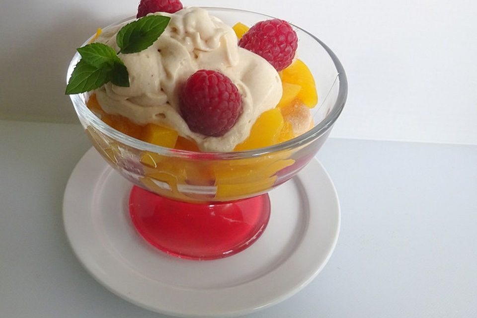 Pfirsich - Himbeer - Joghurt - Dessert