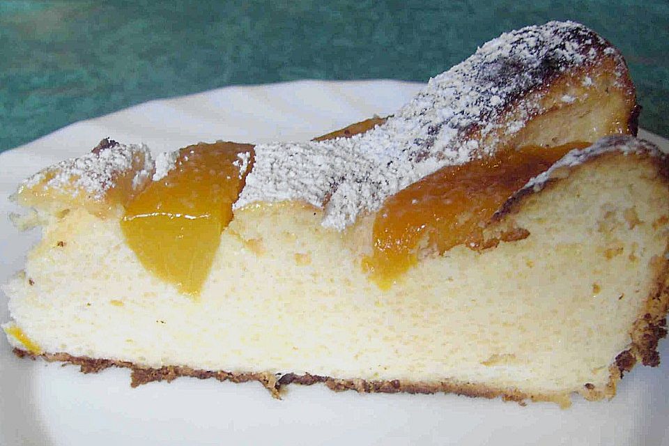 Quarkkuchen mit Pfirsich