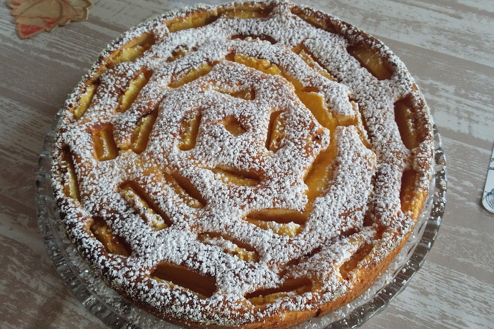 Quarkkuchen mit Pfirsich