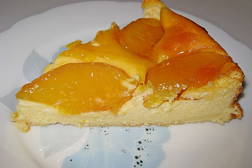 Quarkkuchen mit Pfirsich