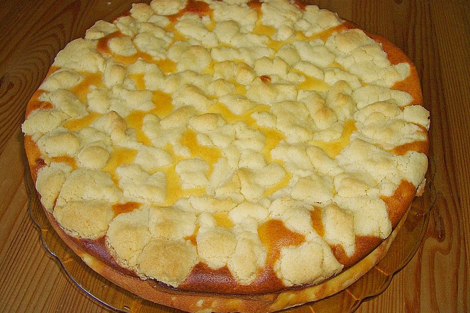 Quarkkuchen mit Pfirsich