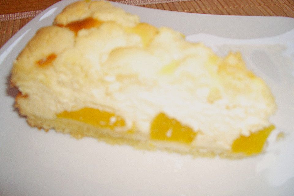 Quarkkuchen mit Pfirsich