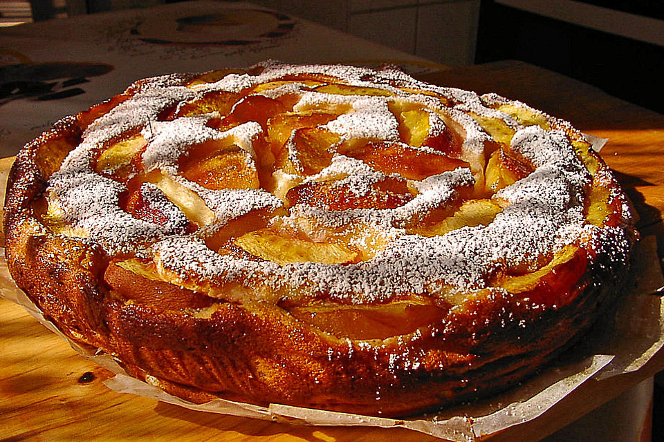 Quarkkuchen mit Pfirsich