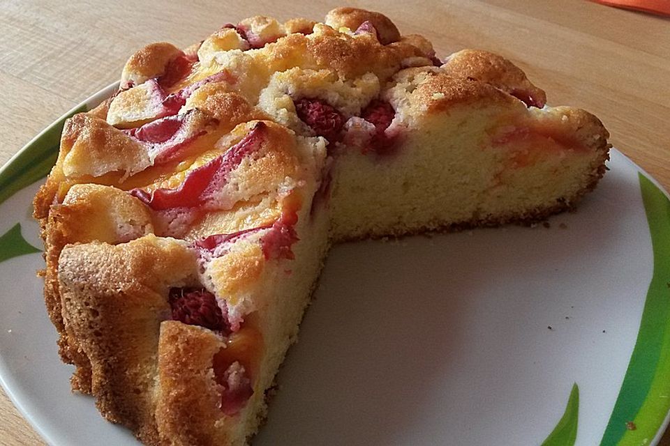 Quarkkuchen mit Pfirsich