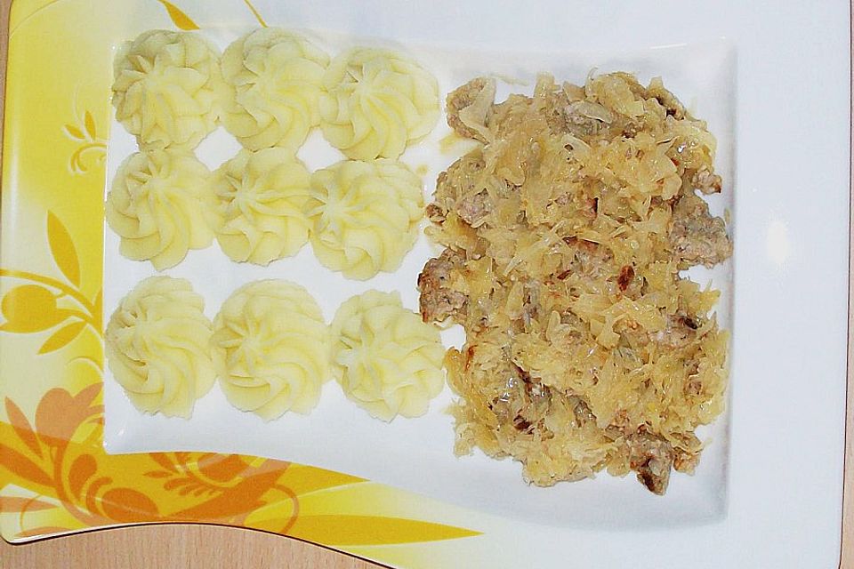 Mett - Sauerkraut Pfanne