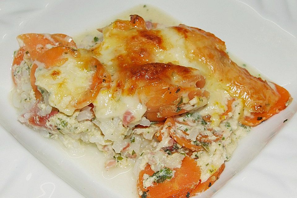 Karotten - Reis - Gratin