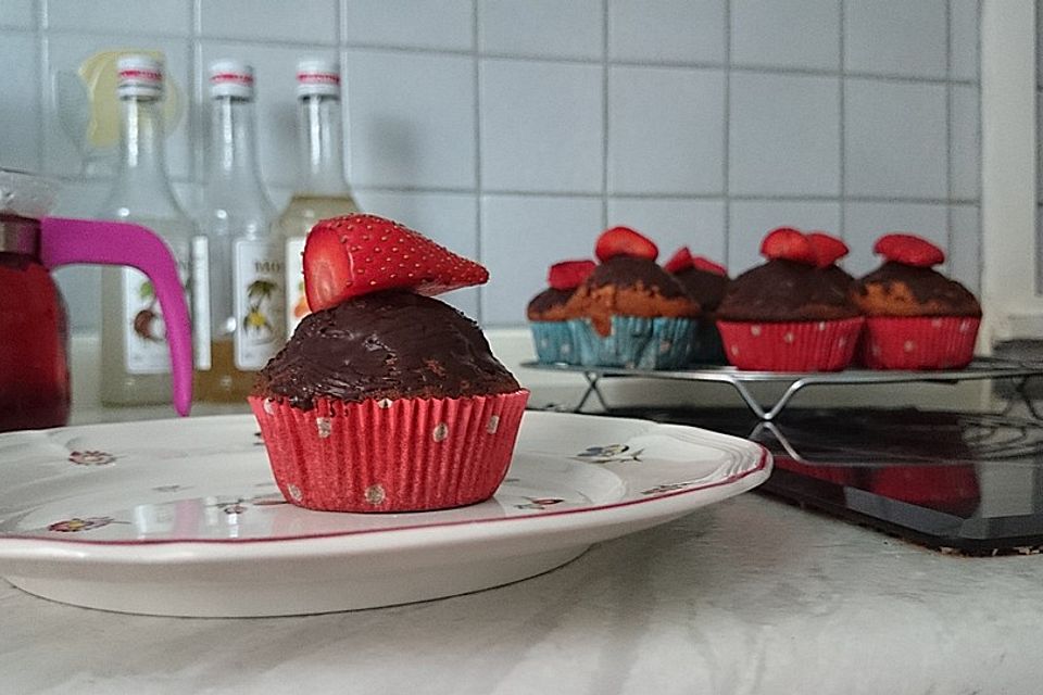 Erdbeer - Schoko - Muffins