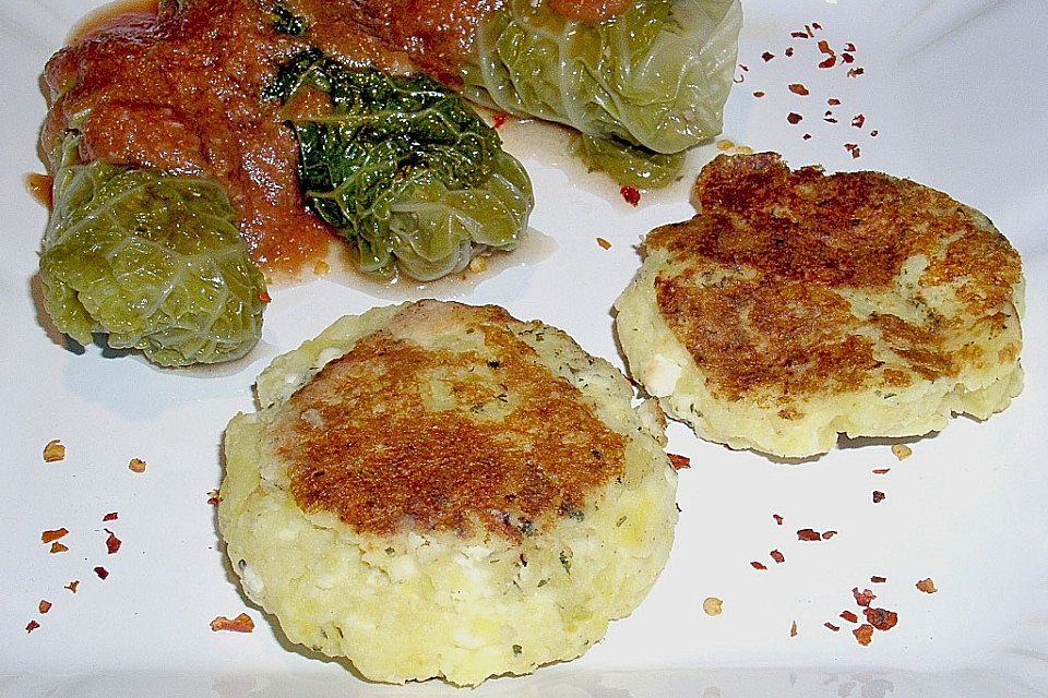 Kartoffelbälle mit Schafskäse