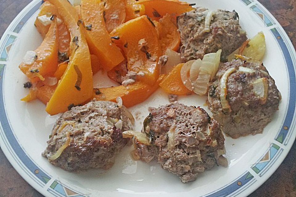 Kürbis mit Hackfleisch (Ofengericht)