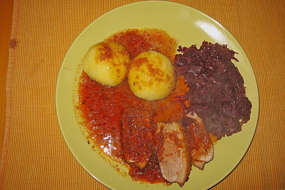 Entenbrust in Rotweinsoße