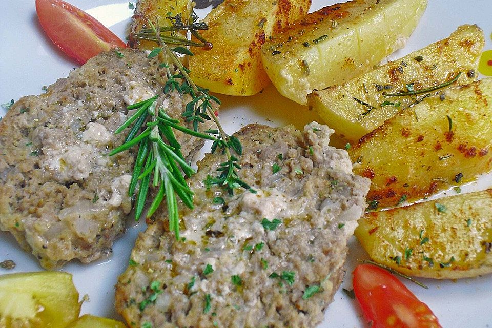 Hackbraten im Kartoffelbett