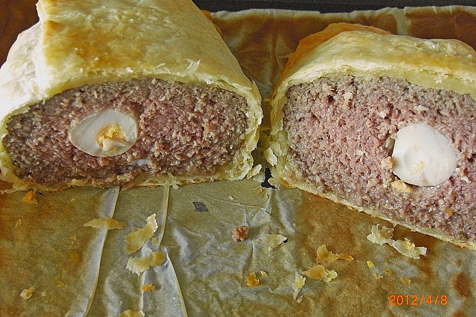 Hackfleisch (Faschiertes) im Blätterteig