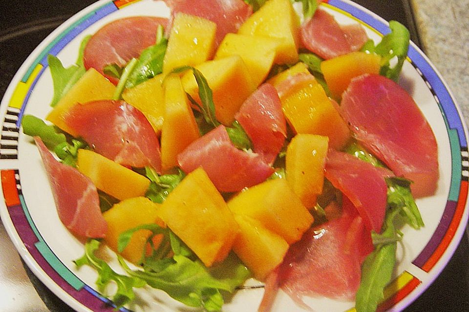 Rucola mit Melone