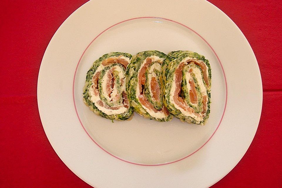 Lachs - Spinat - Roulade