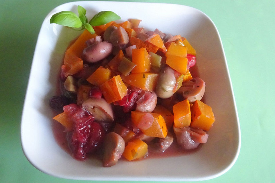 Kürbis - Ragout mit Cranberries