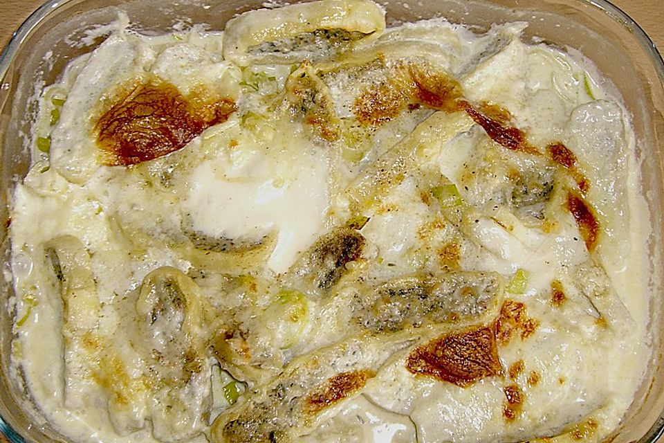 Überbackene Maultaschen