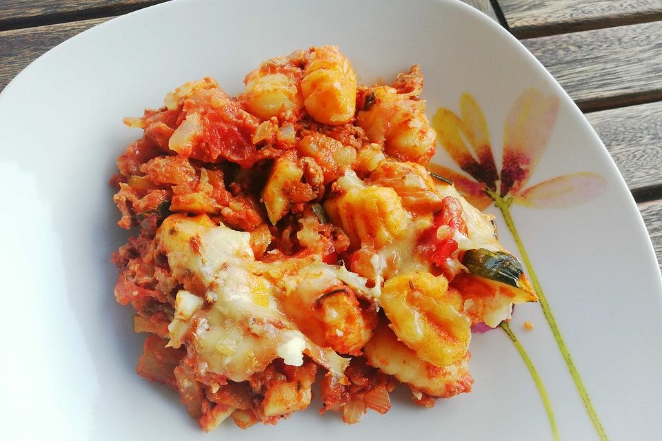 Zucchini-Gnocchi-Auflauf