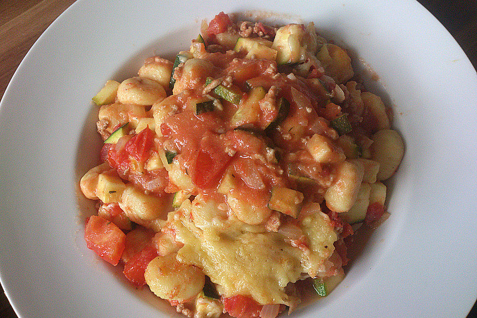 Zucchini-Gnocchi-Auflauf