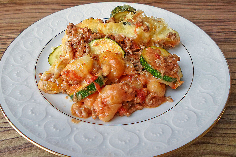 Zucchini-Gnocchi-Auflauf