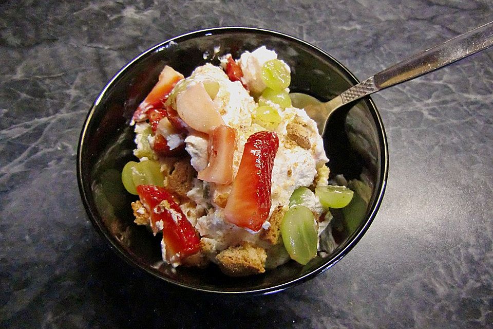 'Gratinierter' Obstsalat mit  Amaretto