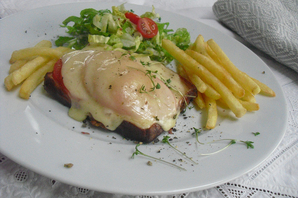 Überbackener Fleischkäse