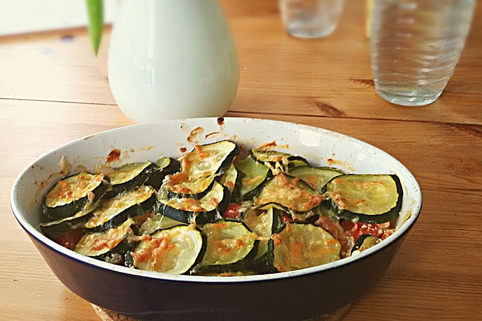 Zucchini - Frischkäse - Auflauf