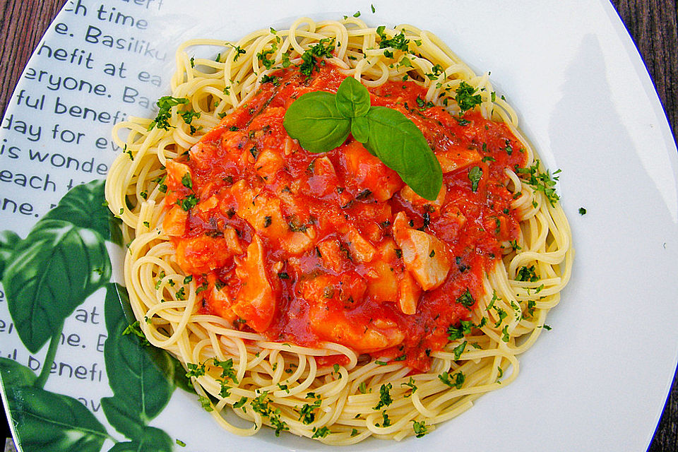 Spaghetti mit Dorsch - Soße