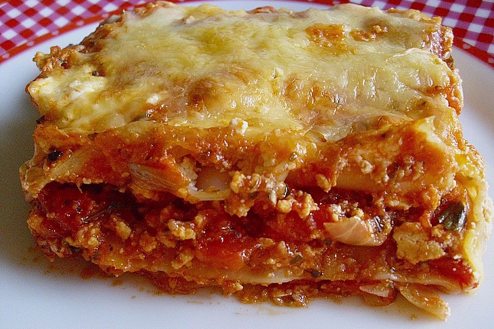 Vegetarische Lasagne mit Tofu