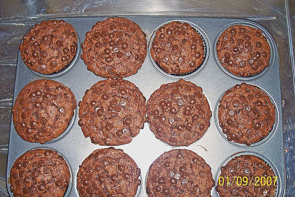 Triple Chocolate Chip Muffins