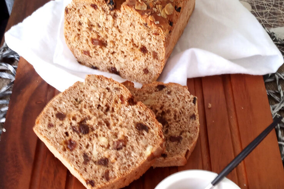 Schnelles Vollkorn - Rosinenbrot