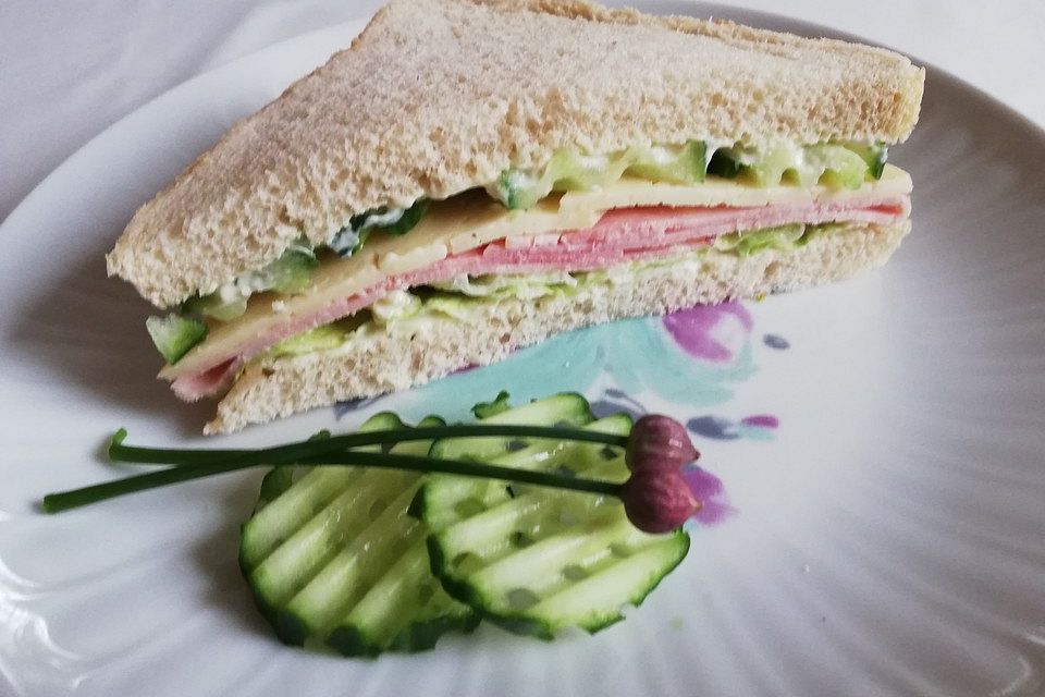 Käse und Schinken Sandwiches