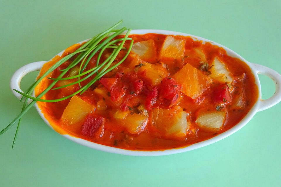 Ananas - Tomaten - Hähnchen