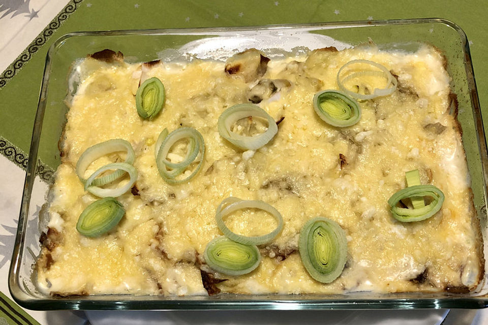 Kartoffelgratin mit Lauch