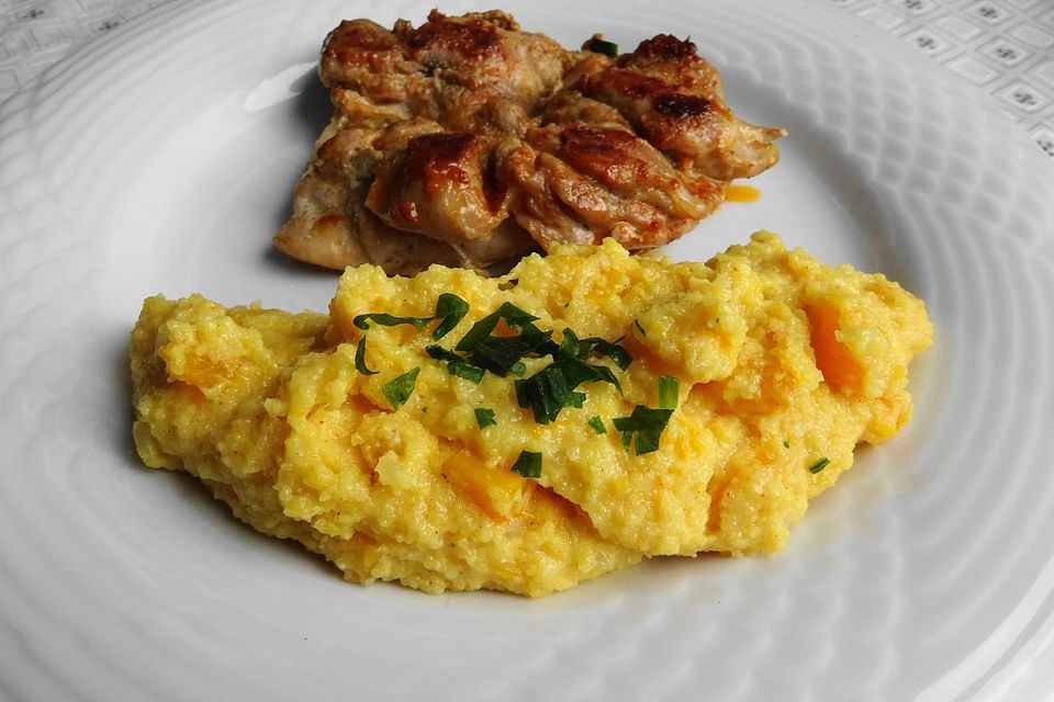 Cremige Kürbis - Polenta