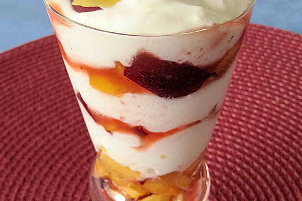 Pfirsich - Sahne - Zimt - Dessert