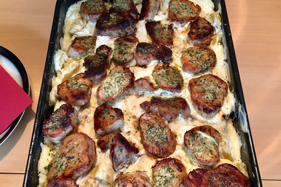 Schweinefilet-Kartoffel-Gratin