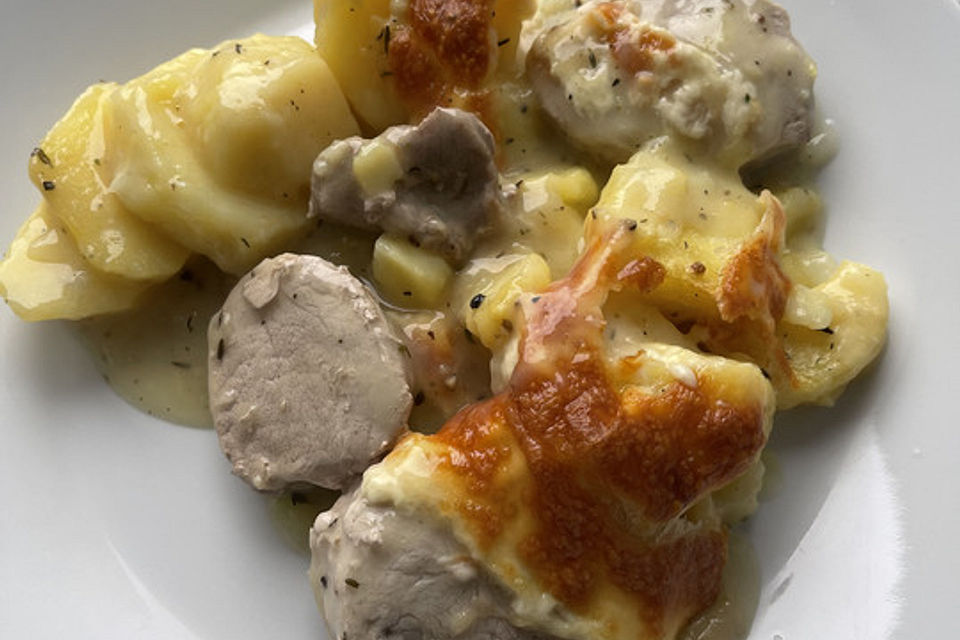 Schweinefilet-Kartoffel-Gratin