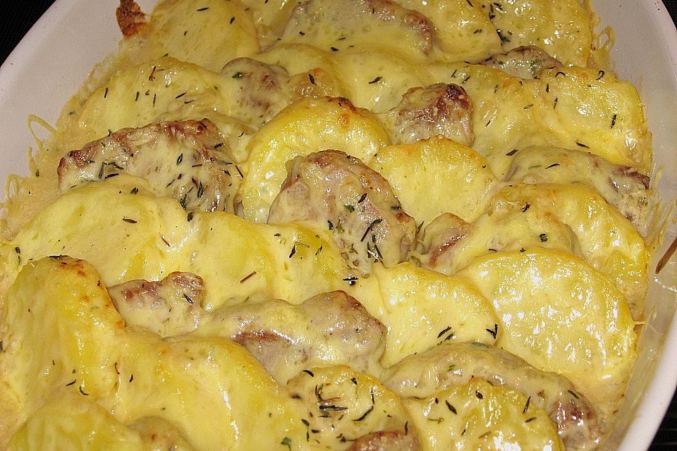 Schweinefilet-Kartoffel-Gratin